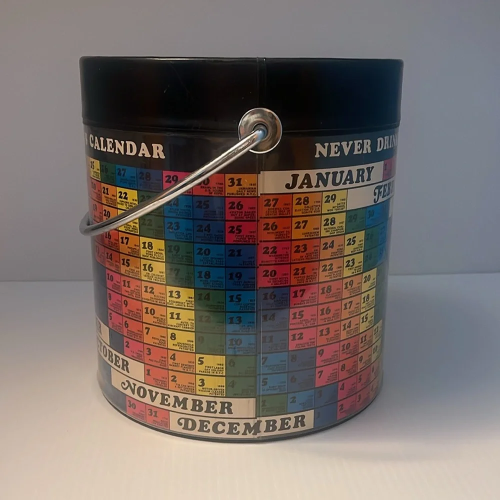 Colorful Drinking Man's Calendar Ice Bucket